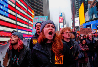 全美70多座城市爆发反战示威游行