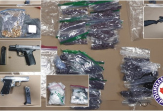 警方在士嘉堡和Ajax查获40万元毒品和多支枪