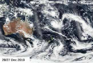 卫星图：澳洲烟雾已接近绕地球一周返回澳洲