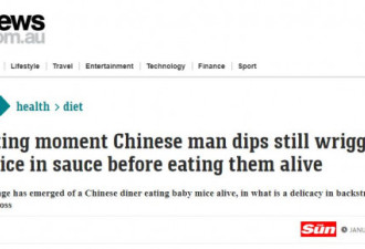 慎点！中国男子吃小老鼠登澳媒头条