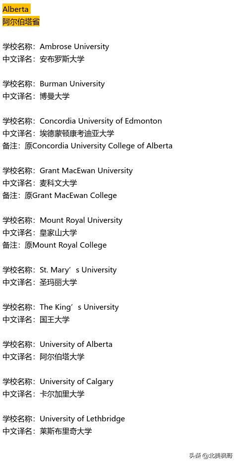 收藏：最新�国教育部承认的加拿大大�名单，远离野鸡大�