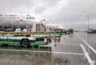 广州被暴雨覆盖：白云机场变成了“码头”