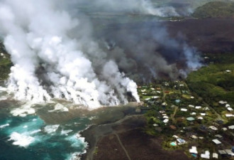 夏威夷火山熔岩 90分钟吞没最大淡水湖