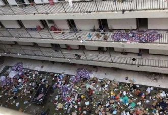 武汉征大学宿舍 学生私人物品遭扔下楼