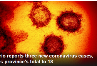 安省新增3例确诊共18例 加拿大27例新冠病例
