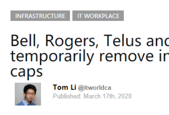 Rogers、 Bell、Fido纷纷为疫情减免话费 网费
