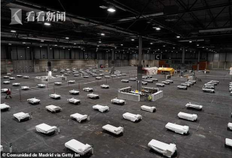 欧洲最大方舱医院开始入住 这床位间隔也太大了