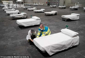 欧洲最大方舱医院开始入住 这床位间隔也太大了