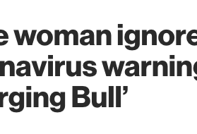 纽约成&quot;震中&quot;：裸女无视警告 华尔街骑铜牛