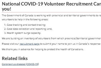 抗击新冠已进入关键阶段 加拿大全国招募志愿者