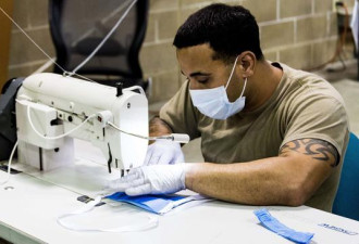 美国陆军特种部队开始生产医用口罩