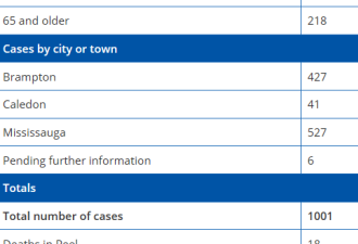 多伦多新增137 约克区新增68 大多地区病例一览