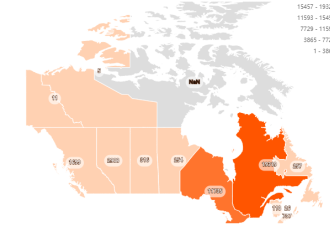 疫情数据更新：安省新增510，加拿大确诊超4万