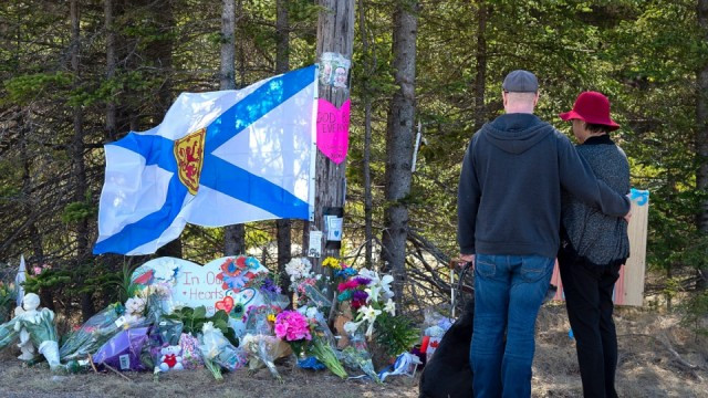 At a roadblock in Portapique, N.S.