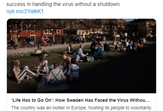 疫情下照常度日 数字使瑞典超佛系抗疫蒙阴影