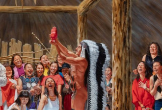 裸体杜鲁多和大笑原住民妇女：画家新作引争议