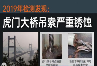 检测报告确定2019年虎门大桥吊索锈蚀严重