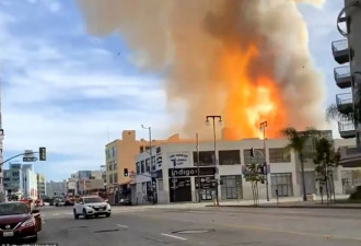 洛杉矶市中心发生连环爆炸! 多栋大楼起火