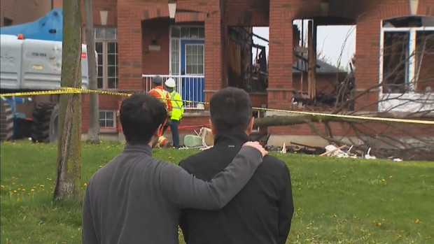 Father at fire scene