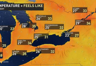 多伦多下周很热 安省有城市热爆高温接近40C！