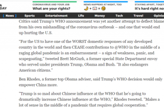 特朗普制裁中国政策遭美国主流媒体讽刺