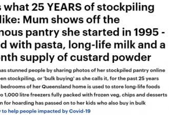 澳洲女子成&quot;囤货女王&quot; 够一家十口吃25年