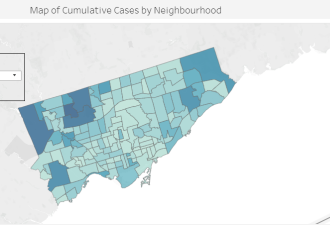 多伦多疫情地图出炉 快看看你家附近有多少例