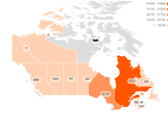 加拿大累计93726例，今日各省区疫情一览