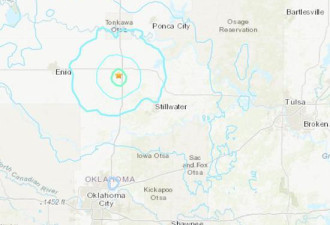 美国俄克拉荷马州发生4.5级地震 深度7.8公里