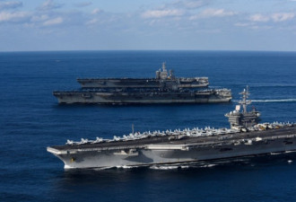美军宣布出动两航母到南中国海大规模演习