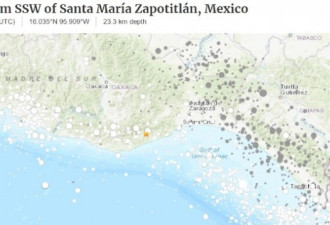 墨西哥发生7.4级地震 建筑物摇晃 民众避难