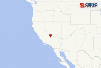 美国加州发生5.8级地震 震源深度10千米