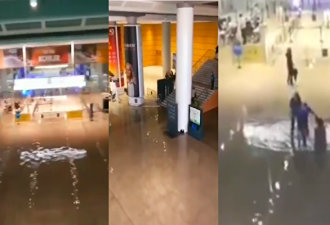 启用第二天 杭州南站遭遇雨水倒灌