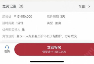 贾跃亭妻子200平豪宅被拍卖：起拍价1545万
