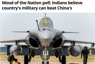 多少印度人认为印度军力比中国强？