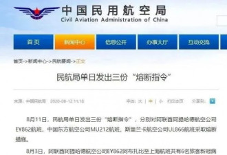 民航局一天熔断3条航线 30国需核检证明