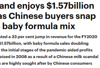 中国买家囤货抢购澳洲奶粉销量翻番！