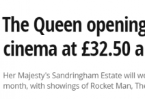 王室没钱了？英女王把庄园改成电影院