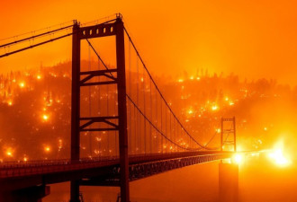 美加州正遭受史无前例山火天空变橙色