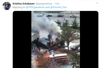 北约克医院停车场爆炸起火 出入401封路