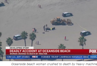 加州妇女沙滩上晒太阳睡着 惨遭曳引车辗压致死