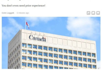 加拿大政府招聘!最多能赚$9.2万 无需丰富经验