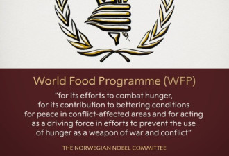 世界粮食计划署获2020年诺贝尔和平奖