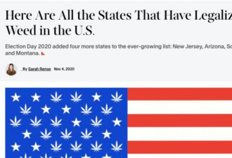 大选日，这四个州悄悄把大麻合法化