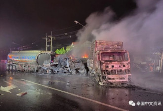 泰公路突发惨烈车祸，大爆炸将十余间商铺摧毁