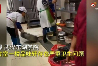中国学生餐厅爆”用脚洗菜”！网友崩溃