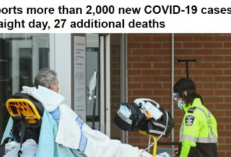 安省今新增2357例 27人死亡！现有确诊近2万人