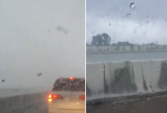 美国一司机开车穿过龙卷风 视频拍下全过程