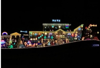他用15万盏圣诞灯装饰房子 变空军飞行导航