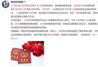 "离婚冷静期"曾引热议，结婚冷静期上了热搜